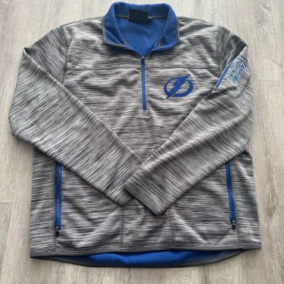 Tampa Bay Lightning 1/4 Zip XL Pullover Athletic Pullover Jacket Hockey NHL - Picture 1 of 7